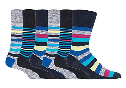 sockshop Gentle Grip 6 paia Calzini delicati con impugnatura Colori assortiti (MGG563) per Uomo 6-11 UK, 39-45 EU Mgg563