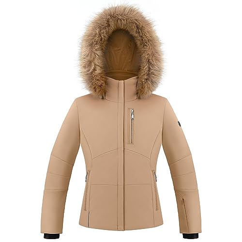 Veste de ski 0802 Poivre Blanc fille marron chaude et imperméable