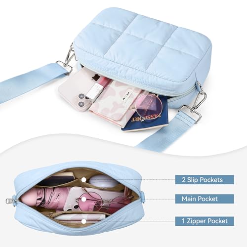 KALIDI FANCY FOREST Crossbody Bags for Women Crossbody Purse with Strap Lightweight Puffer quilted Shoulder Bag for Travel 5