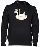 Qualité supérieure Unicornio Flotador Negro Jersey Sudadera con Capucha Unisexo Hombre Mujer Black Unisex Hoodie