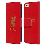  Head Case Designs Licenciado Oficialmente Liverpool Football Club Logotipo De Oro En Rojo pájaro de hígado Carcasa de Cuero Tipo Libro Compatible con Apple iPhone 6 / iPhone 6s