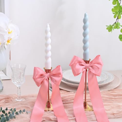 Image of Double Face Lt.Coral Satin Ribbon 1-1 /2 inch X 50 Yards Polyester Lt.Coral Ribbon for Gift Wrapping Very Suitable for Weddings Party Hair Bow Invitation Decorations and More