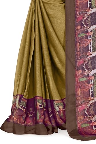 Image of MIRCHI FASHION Saree for Woman Chiffon Kalamkari Design | Professional Office Wear Lightweight Sari for All-Day Comfort with Blouse (Available in 15 Colors)