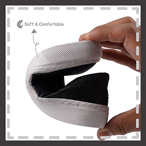 Toandon Little Kids Sneakers Canvas Shoes Loafers Boys Girls Glitter Low Top Slip On Glimmer Sparkle Non-Slip Rubber Sole Lightweight Breathable Outdoor Fashion Casual Child Shoes Black Size 2 #TOP5