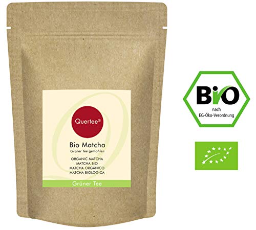 Matcha Ecológico | Té verde en polvo Orgánico | Matcha para beber, o para batidos, batidos, muesli y para cocinar y hornear Calidad orgánica 100 g de Quertee