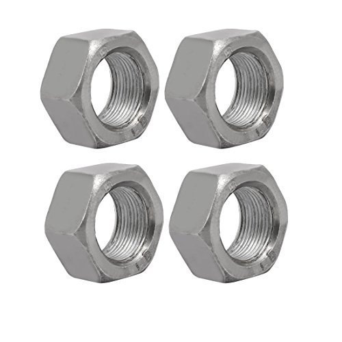 uxcell 4pcs M24 x 1.5mm Pitch Metric Fine Thread Carbon Steel Left Hand Hex Nuts