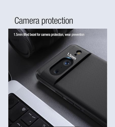 Image of Nillkin Case for Google Pixel 8 (6.2 inch Inch) Super Frosted Shield Pro Magnetic Hard Back Soft Border (PC + TPU) Cover Raised Bezel Camera Protect Black