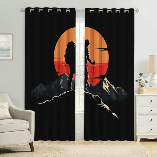 Rideaux occultants de montagne 140x245 cm orange lot de 2 isolants - 6