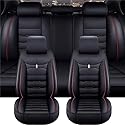 CAIYUANWANG Auto Sitzbezüge Sets für Ford F-150 2000-2024, Wasserdicht Rutschfes Autositzschoner aus Leder, Einsatz in Allen Jahreszeiten, Auto Interieur Zubehör, B/Black-red CAIYUANWANG Auto Sitzbezüge Sets für Ford F-150 2000-2024, Wasserdicht Rutschfes Autositzschoner aus Leder, Einsatz in Allen Jahreszeiten, Auto Interieur Zubehör, B/Black-red