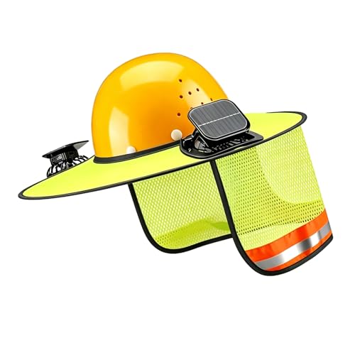 Housse de casque de protection solaire à bord complet avec 2 ventilateurs pour ouvriers