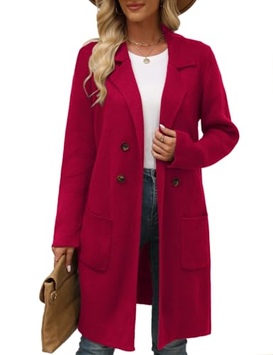Image of CiCiBird Women Fall Long Cardigan Sweater Trendy Knit Jacket Coat Dressy Blazer Coatigan