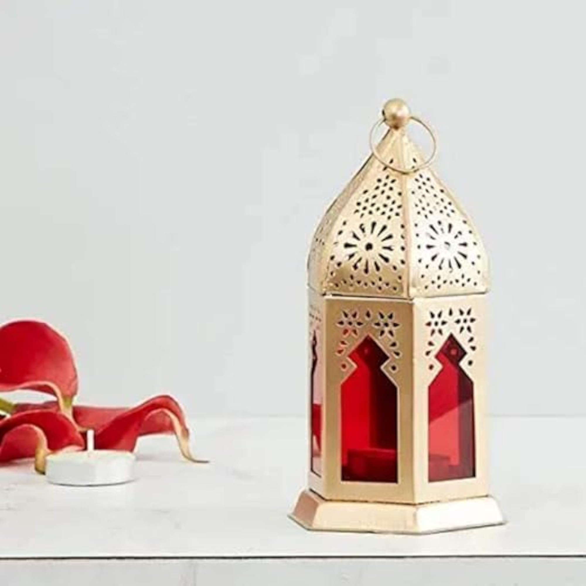 Hanging Lantern Colored Glass Lamp