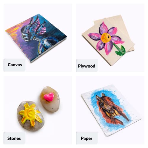 Creative Deco Washable Paint for Kids Poster Paint Set | 20 ml x 12 Pots | Children Toddlers Finger Paints | Basic, Vibrant, Pigmented & Intense Colours | Safe & Non-Toxic Quick Drying & Matte Finish