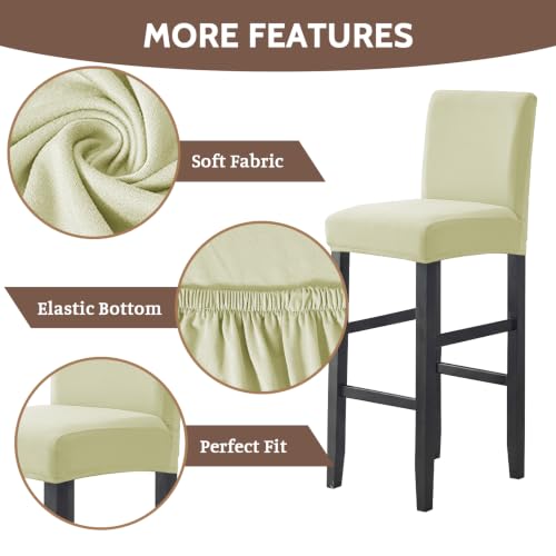 Image of FUANGUI Bar Stool Covers Set of 4, Waterproof Stretch Bar Stool Seat Covers