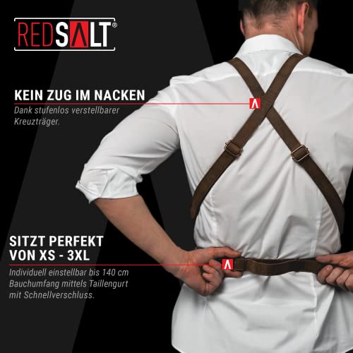REDSALT® Premium Leather Apron 100% Buffalo Leather 84 x 62 cm Professional BBQ Barbecue Work Apron Outdoor Kitchen Catering Bar Barista Cooking Kitchen - Image 3