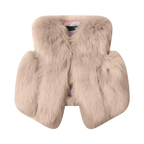 Little Girls Solid Faux Furry Vest Jacket Winter Stylish Thick Warm Waistcoat Jacket Outerwear 1 to 6 Years