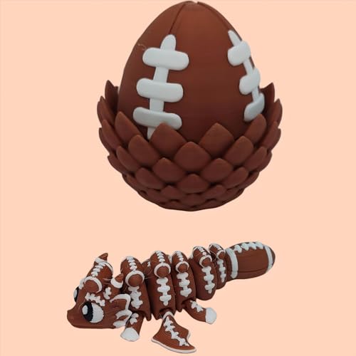 Kynovatrix Enchanted 3D Egg with Miniature Inside - Handcrafted Printed Collectible | Fantasy Decor & Gift (Football Dragon & Egg (Box))