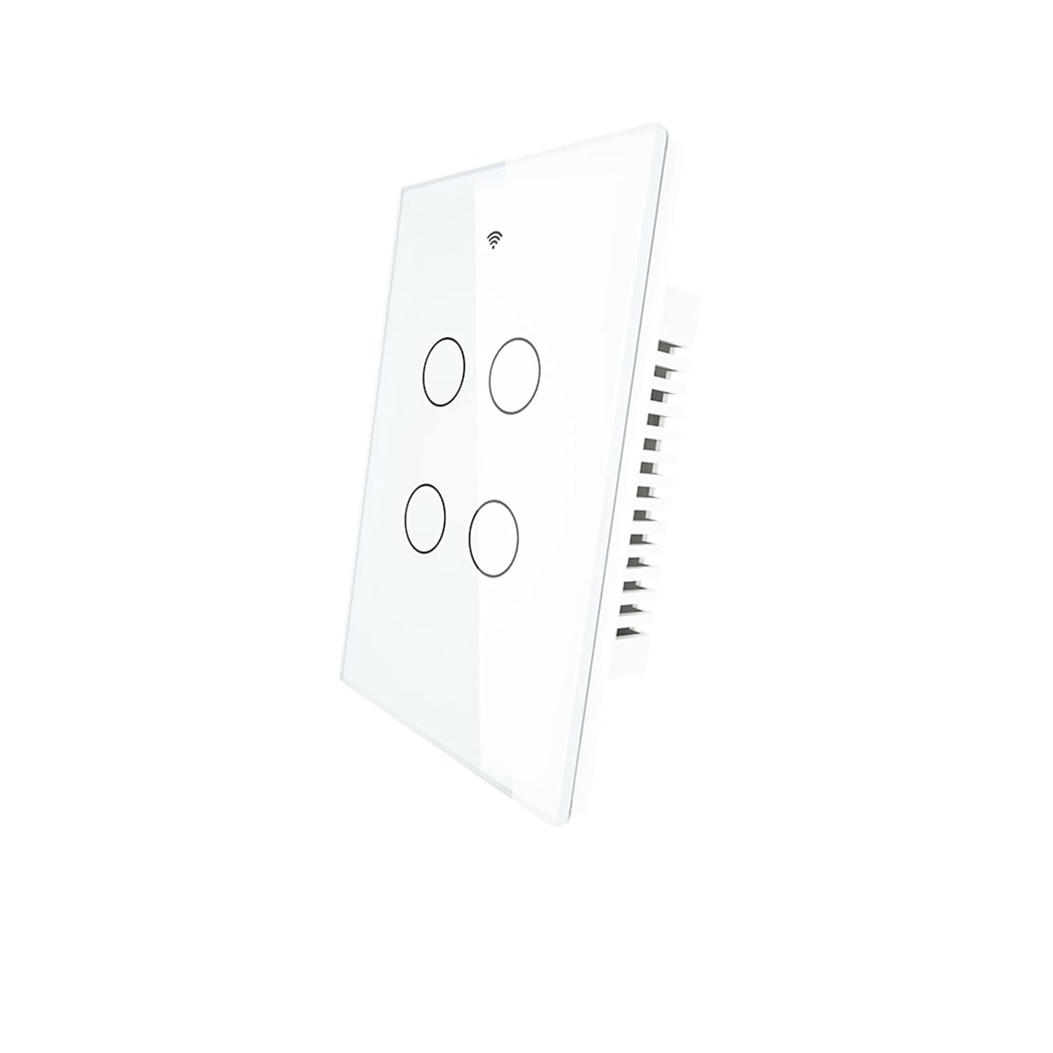 Wall Touch Smart Light Switch with Neutral/No Neutral No Capacitor Smart Life/Tuya Works with Voice Control Hub Required 4 Gang White US