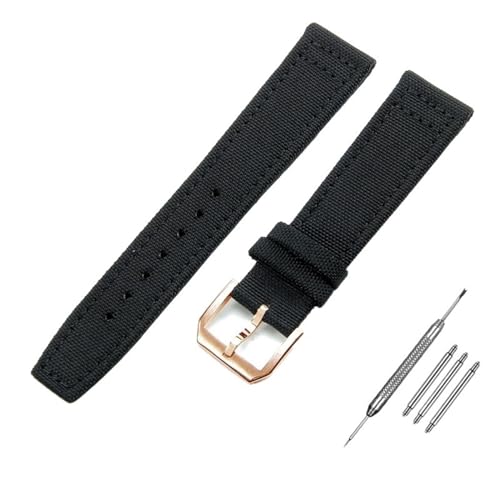 20mm 21mm 22mm Nylon Canvas Watchband for PILOT PORTOFINO Fabric Watch Strap Folding Buckle Leather Belt