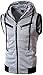 Felpa con Cappuccio da Uomo Sportiva Quotidiana Senza Maniche metile Questa Maglietta Tinta Unita Gilet Casual Slim (Colore: Grigio Scuro Taglia: XXXL)-XXXL_Grigio Chiaro Excellent