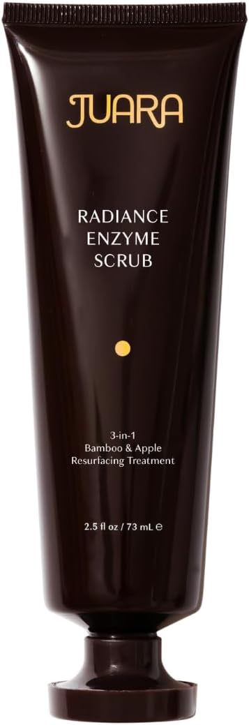 JUARA Radiance Enzyme Scrub - Face Exfoliator with Apple Enzymes & Bamboo Beads - Brightening Face Scrub Minimizes Pores - Gentle Exfoliating Scrub for All Skin Types - 3-in-1 Cleanser - 2.5 oz