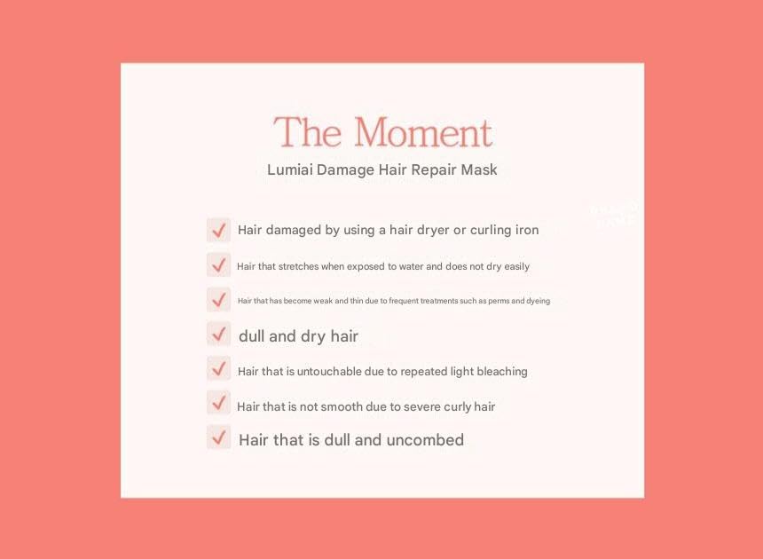LUMI.I Damage Hair Repair Mask 3X [Deep Conditioning Intense Repair] (Small-6.76 fl oz), 1