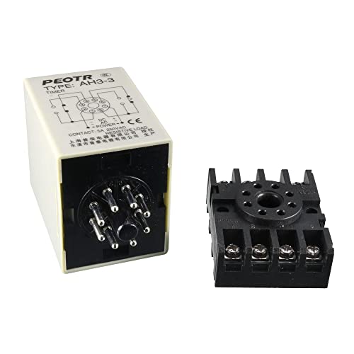Sourcingmap AC 110V 8P 0-60 Minutes Range Adjustable Delay Timer Time Relay AH3-3 + Base, 60M w base - Image 4