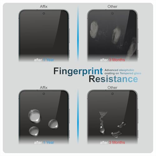 Image of Affix 2 Pack for Privacy Samsung Galaxy S24 Plus and Galaxy S25 Plus Tempered Glass, Screen Protector Guard with Easy Fix Installation Tool, 9H Hardness Shatterproof, HD Clear Scratch Resistant
