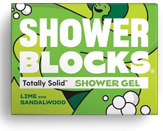 Shower Blocks - Lime & Sandalwood Solid Shower Gel | Plastic, Cruelty and Paraben Free | Vegan | Moisturising Body Soap For The Shower