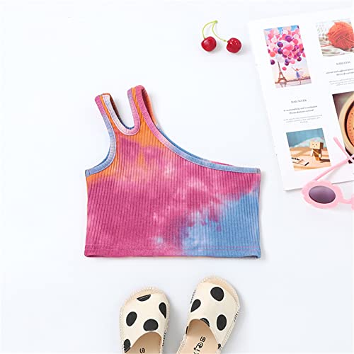 Toddler Baby Girls Dance Tank Top One Shoulder Racerback Crop Shirts Vest Summer Casual Solid Sleeveless Sports Clothes3