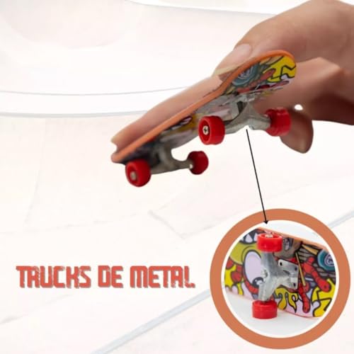 5 Conjuntos Skate de Dedo Acompanha Case em Acrílico + 5 Shapes + 5 Lixas + 10 Trucks de Metal + 20