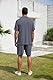 Anelune Trainingsanzug Herren Sommer Sportanzug Herren 2 Teiliges Kurzarm T-Shirts Kurze Hose Freizeitanzug für Jeden Tag Blaugrau L