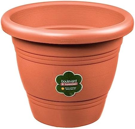 Sanremo - Vaso Redondo Plástico para Jardinagem de 22 cm, Linha B...