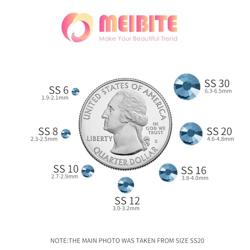 Image of Hotfix Rhinestones Bulk 3000PCS SS6 (1.9-2.1mm), Aquamarine Glass Rhinestones for Clothes, Tumblers, Shoes DIY, Heat Transfer Flatback Gems for Crafts & Decoration