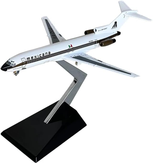 1/300 Scale B727 Gold Stripe Model Airplane, 7.4 Inches Length Metal Diecast 727 Aircraft Plane with Stable Stand Base Ideal Gift and Collection for Aviation Enthusiast