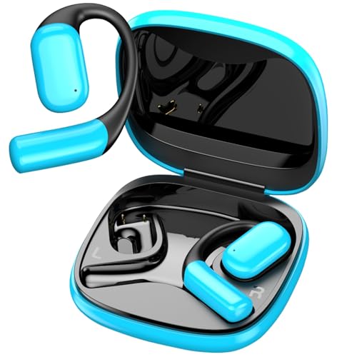 QCOQ Wireless Bluetooth Headphones, Bone Conduction Headphones and Wireless Bluetooth 5.4 Helmets, 42h Play Time, IP5 Waterproof, Safe Audience for Driving