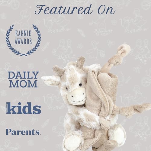 Image of MON AMI Gentry The Giraffe Plush Lovey | 13.5-Inch Knotted Security Blanket | Soft Comfort Toy for Babies | Perfect Newborn Essential for Birthdays & Baby Showers