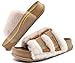 KuaiLu Womens Orthotic Slippers Comfortable Plantar Fasciitis Arch Support Faux Fur Sandals For Woman Casual Cushion Slides Slip On Indoor Outdoor Memory Foam House Shoes, Beige Size 8
