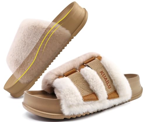 KuaiLu Faux Fur Orthopedic Slippers