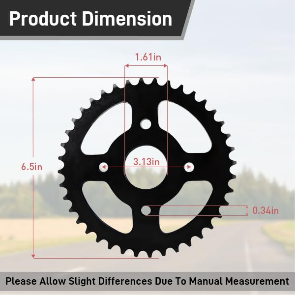 Bularie 420 Chain 40 Tooth Mini Bike Sprocket 40mm Bore, Compatible with Cole Man CT200U CT200U-EX BT200X, Baja Warrior Massi mo MB165 MB200, Predator 196cc 200cc 6.5hp Go Kart Parts, Black by Bularie - Image 3