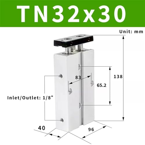 Vérins pneumatiques compacts double action TN32 alésage 32 mm robuste