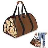 【Longue durée de vie & étanche】Le sac à bois de chauffage est fabriqué en tissu ciré 900XD Oxford, qui est étanche, résistant aux déchirures et aux rayures. Ce sac à bois de chauffage est plus durable que les autres sacs en feutre. Il facilite un voyage plus léger et plus ordonné de Woodpile au salon.