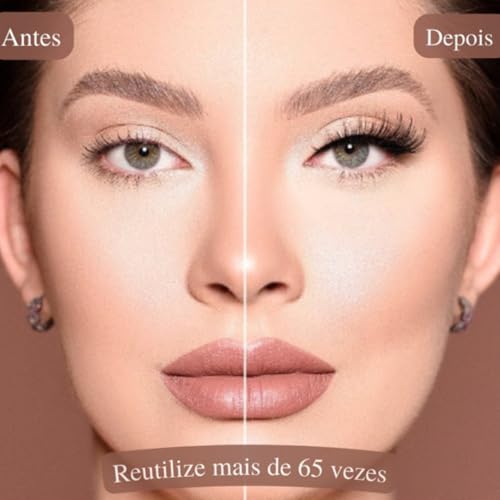 Cílios Postiços Adesivo Volume Natural Reutilizáveis Artesanais Macios Leves, Cilíos natural, tira l