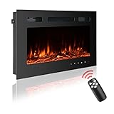 30 inch Electric Fireplace Insert, Wall Mounted, 12 Flame...