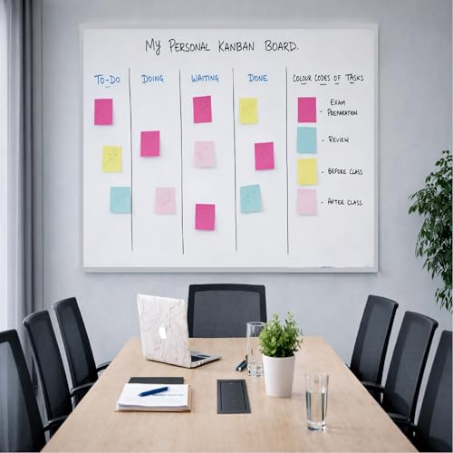 Image of YAJNAS 4x2 Feet Whiteboard Wall Sticker for School, Office & Home | Self-Adhesive, Removable, Waterproof Whiteboard Wallpaper | Perfect for Writing, Drawing & Organizing on Smooth Surfaces