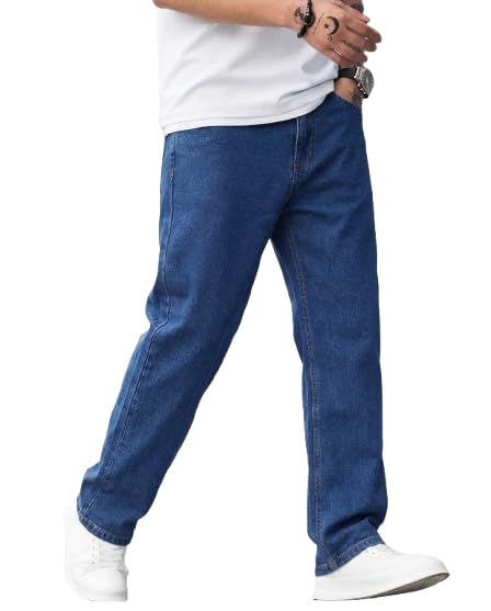 Mens Regular Fit|Classic Design|Strachable Jeans Relaxed Fit Casual Streetwear Style Jeans || Loose Fit High Rise Denim|| Dance Rapping Style Loose Fit Pants-picture-20