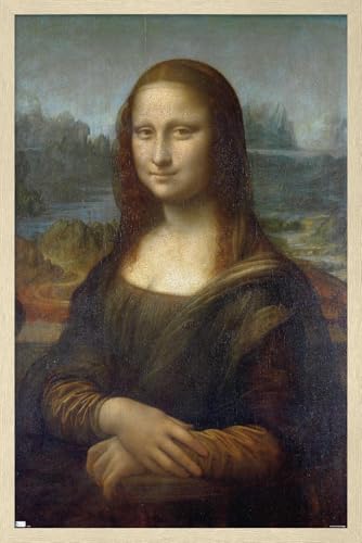 Trends International Mona Lisa by Leonardo da Vinci Wall Poster, 22.4L x 14.7W, Blonde Framed Version