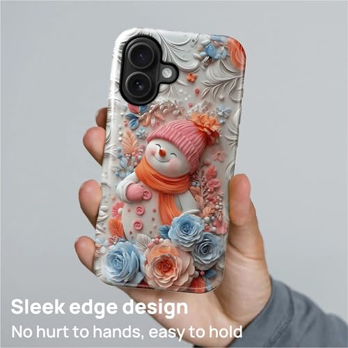 Case for iPhone 16 Plus [Compatible with MagSafe], Glossy Soft Silicone + Hard PC Anti-Scratch Shockproof Protective 2-in-1 Case for Women Men - Christmas Snowman by Generic - Used condition - Image 8