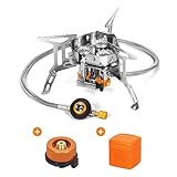 Camping-Gaskocher mit Windschutz, ISFORU 6800W Winddichter Rucksack-Gaskocher, tragbarer Outdoor-Campingofen, zusammenklappbarer Camping-Gasbrenner, Camping-Kocher-Set (Keine Windschutzscheibe)