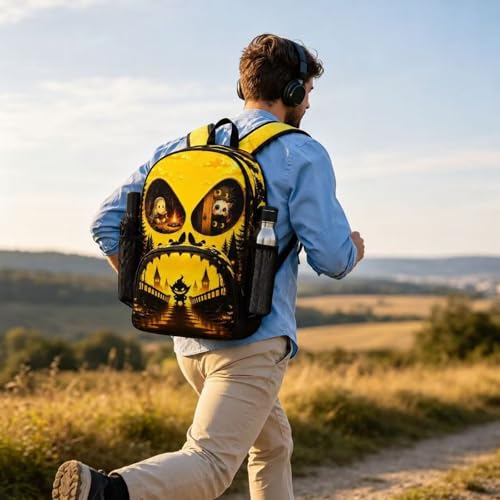 Image of Cute Backpack Halloween Gifts Funny Unique gifts for women Daypack Lightweight 17.3inch College backpack bookbag men,durable Laptop backpack for Computer Work Camping Travel with Front Pocket